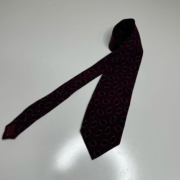 Giorgio Armani Purple-Maroon Designer Tie - Picture 6 of 9